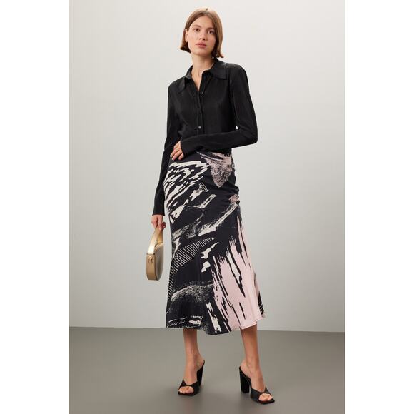 UNTITLED IN MOTION Lelaki Multicolor Abstract Design Satin Slip Skirt Size XL - Picture 1 of 12